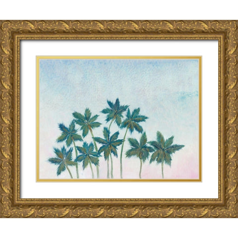 Palm Treeline II Gold Ornate Wood Framed Art Print with Double Matting by OToole, Tim