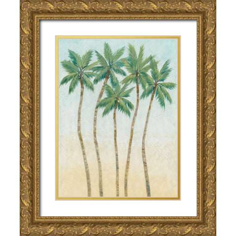 Palm Treeline IV Gold Ornate Wood Framed Art Print with Double Matting by OToole, Tim