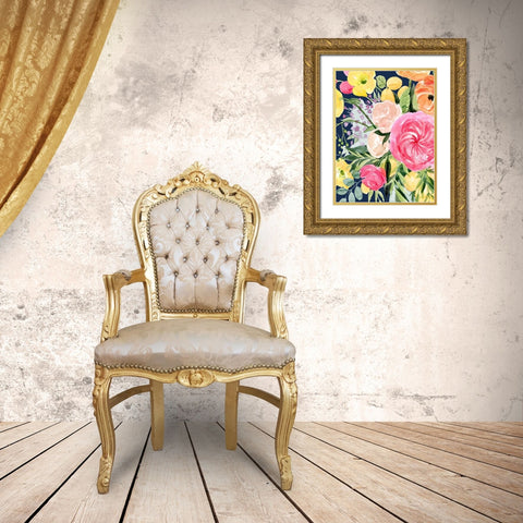 Blossomy Gathering III Gold Ornate Wood Framed Art Print with Double Matting by Popp, Grace