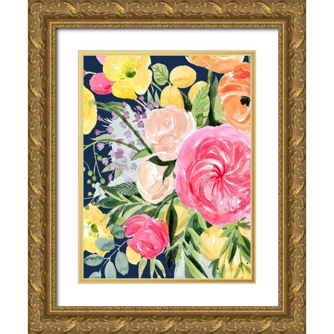 Blossomy Gathering III Gold Ornate Wood Framed Art Print with Double Matting by Popp, Grace