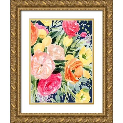 Blossomy Gathering IV Gold Ornate Wood Framed Art Print with Double Matting by Popp, Grace