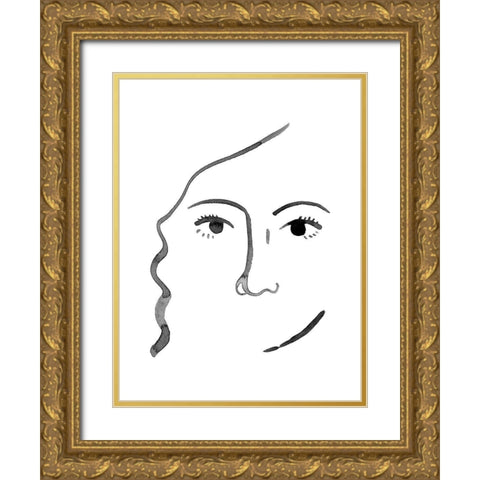 Face in a Crowd III Gold Ornate Wood Framed Art Print with Double Matting by Popp, Grace