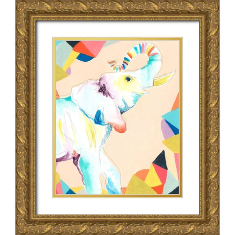 Safari Party III Gold Ornate Wood Framed Art Print with Double Matting by Vess, June Erica