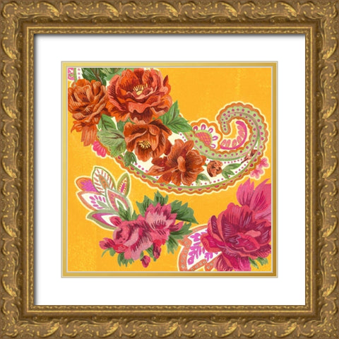 China Garden III Gold Ornate Wood Framed Art Print with Double Matting by Wang, Melissa