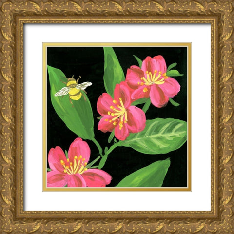 Spring Bees I Gold Ornate Wood Framed Art Print with Double Matting by Wang, Melissa