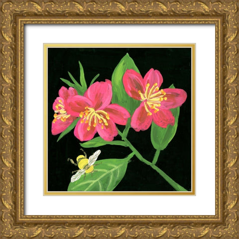 Spring Bees II Gold Ornate Wood Framed Art Print with Double Matting by Wang, Melissa