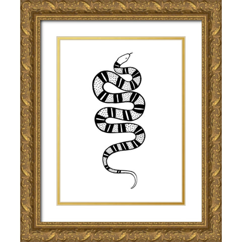 Epidaurus Snake IV Gold Ornate Wood Framed Art Print with Double Matting by Scarvey, Emma