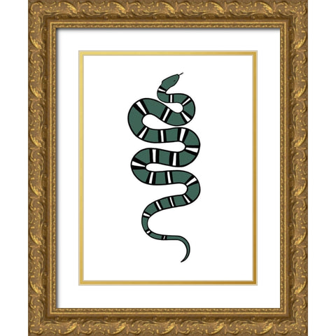 Epidaurus Snake V Gold Ornate Wood Framed Art Print with Double Matting by Scarvey, Emma