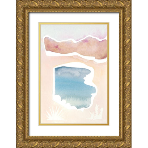 Cross Country Abstraction II Gold Ornate Wood Framed Art Print with Double Matting by Chabot, Natasha