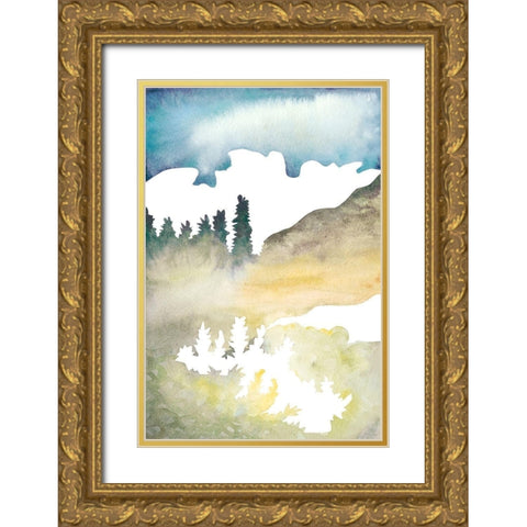 Cross Country Abstraction VI Gold Ornate Wood Framed Art Print with Double Matting by Chabot, Natasha
