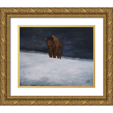 Journey Through the Snow II Gold Ornate Wood Framed Art Print with Double Matting by Winkler, Kathy