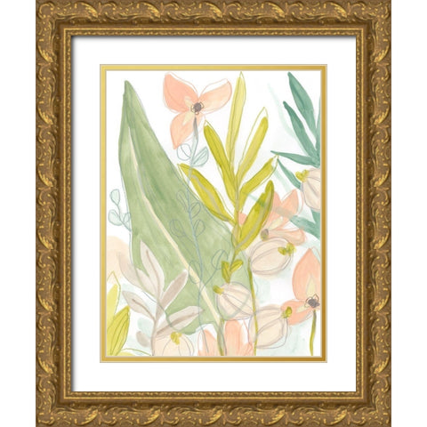 Island Flora I Gold Ornate Wood Framed Art Print with Double Matting by Vess, June Erica