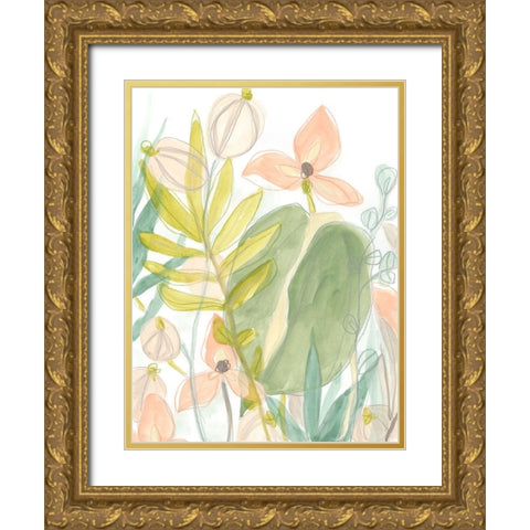 Island Flora II Gold Ornate Wood Framed Art Print with Double Matting by Vess, June Erica