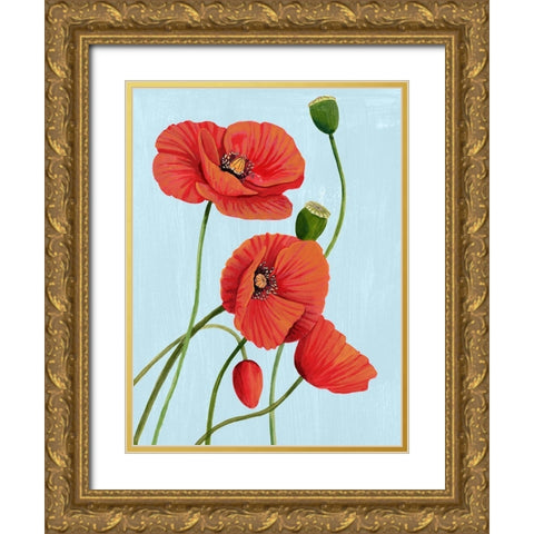 Poppy Topple I Gold Ornate Wood Framed Art Print with Double Matting by Popp, Grace