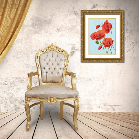 Poppy Topple II Gold Ornate Wood Framed Art Print with Double Matting by Popp, Grace