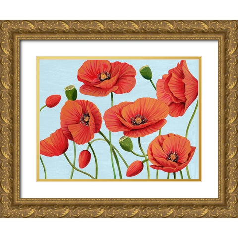 Poppy Topple III Gold Ornate Wood Framed Art Print with Double Matting by Popp, Grace