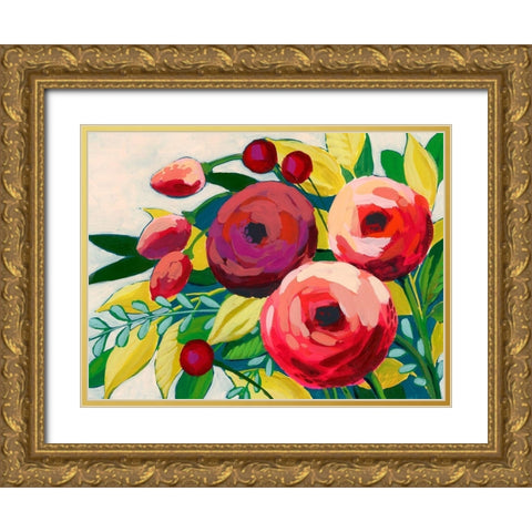 Vivacious Bloom II Gold Ornate Wood Framed Art Print with Double Matting by Popp, Grace