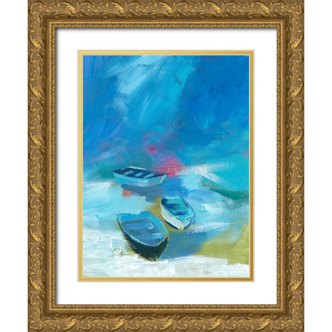 Cove Boats I Gold Ornate Wood Framed Art Print with Double Matting by Parker, Jennifer Paxton