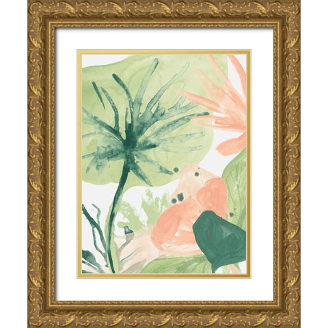 Blush Breeze III Gold Ornate Wood Framed Art Print with Double Matting by Vess, June Erica