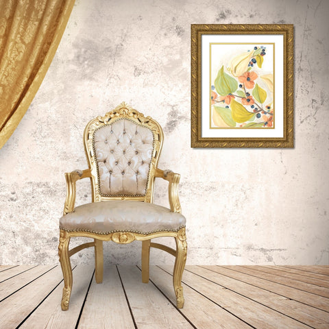 Island Branch I Gold Ornate Wood Framed Art Print with Double Matting by Vess, June Erica