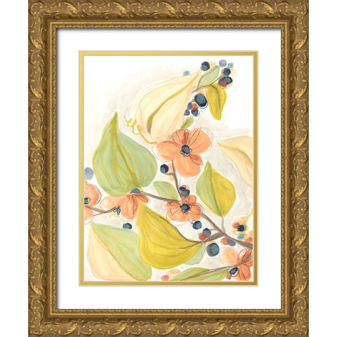 Island Branch I Gold Ornate Wood Framed Art Print with Double Matting by Vess, June Erica