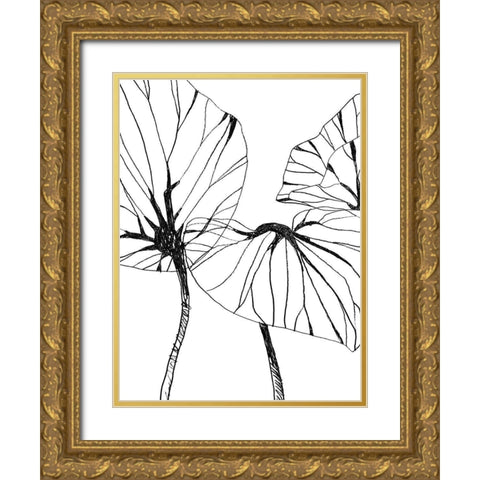 Linear Tropics I Gold Ornate Wood Framed Art Print with Double Matting by Vess, June Erica