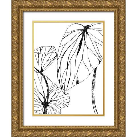 Linear Tropics II Gold Ornate Wood Framed Art Print with Double Matting by Vess, June Erica