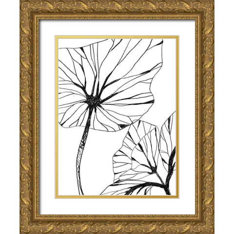 Linear Tropics III Gold Ornate Wood Framed Art Print with Double Matting by Vess, June Erica