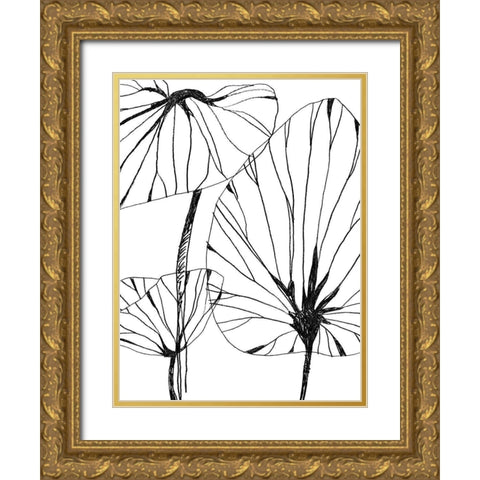 Linear Tropics IV Gold Ornate Wood Framed Art Print with Double Matting by Vess, June Erica