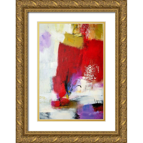 Text Blocking I Gold Ornate Wood Framed Art Print with Double Matting by Bothne, Janet