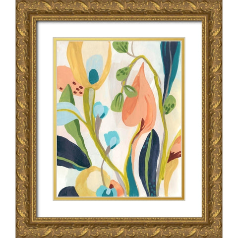 Jungle Jewels I Gold Ornate Wood Framed Art Print with Double Matting by Vess, June Erica