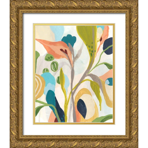 Jungle Jewels IV Gold Ornate Wood Framed Art Print with Double Matting by Vess, June Erica