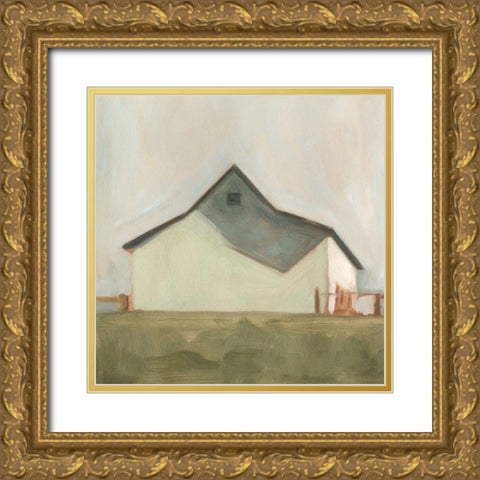 Custom Serene Barn V Gold Ornate Wood Framed Art Print with Double Matting by Scarvey, Emma