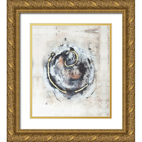 Embellished Circular Energy III Gold Ornate Wood Framed Art Print with Double Matting by Combs, Joyce