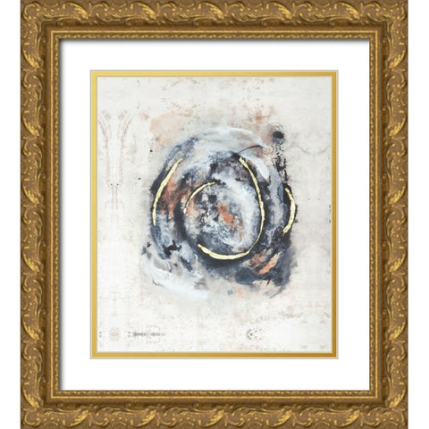 Embellished Circular Energy IV Gold Ornate Wood Framed Art Print with Double Matting by Combs, Joyce