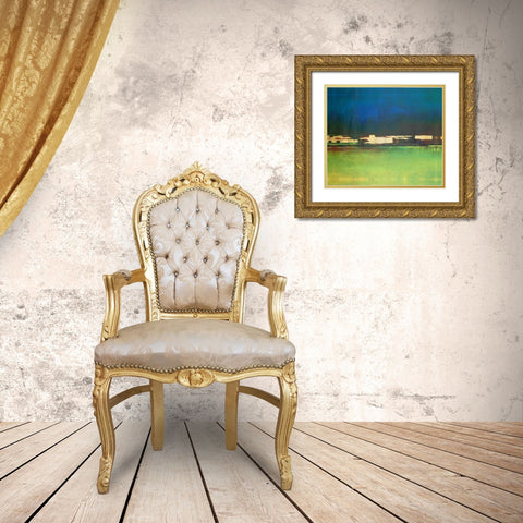 Embellished City Afar I Gold Ornate Wood Framed Art Print with Double Matting by Gordon, Sharon