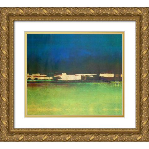 Embellished City Afar I Gold Ornate Wood Framed Art Print with Double Matting by Gordon, Sharon