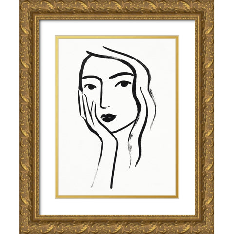 Athene I Gold Ornate Wood Framed Art Print with Double Matting by Borges, Victoria