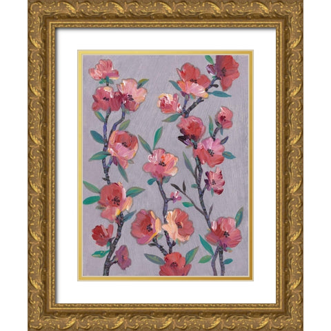 Twigs in Bloom I Gold Ornate Wood Framed Art Print with Double Matting by OToole, Tim