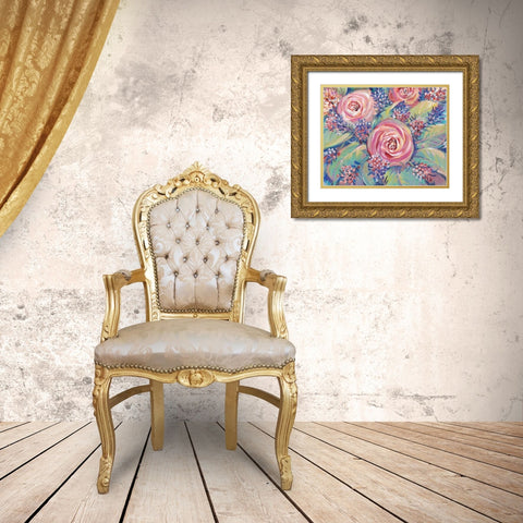 Shades of Pink II Gold Ornate Wood Framed Art Print with Double Matting by OToole, Tim