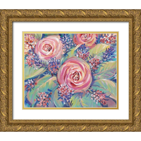 Shades of Pink II Gold Ornate Wood Framed Art Print with Double Matting by OToole, Tim