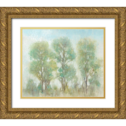 Muted Trees I Gold Ornate Wood Framed Art Print with Double Matting by OToole, Tim