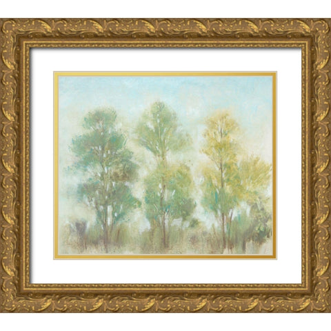 Muted Trees II Gold Ornate Wood Framed Art Print with Double Matting by OToole, Tim