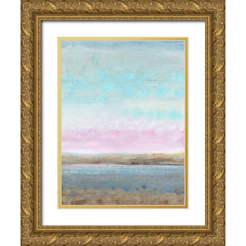 Pink Horizon I Gold Ornate Wood Framed Art Print with Double Matting by OToole, Tim