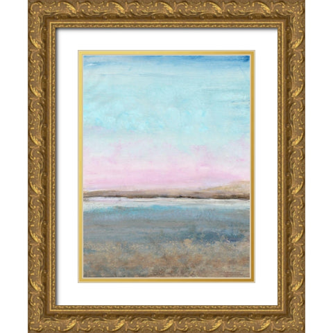 Pink Horizon II Gold Ornate Wood Framed Art Print with Double Matting by OToole, Tim