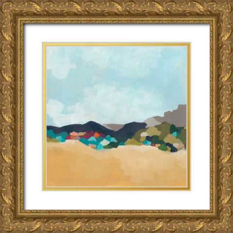 Patchwork Hillside I Gold Ornate Wood Framed Art Print with Double Matting by Vess, June Erica
