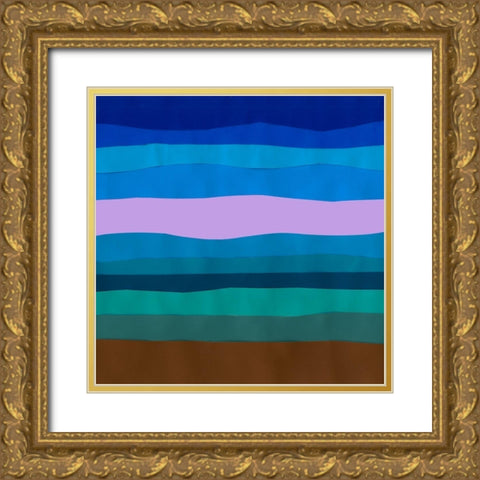 Blue Ridge Abstract II Gold Ornate Wood Framed Art Print with Double Matting by Ludwig, Alicia