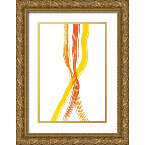 Ribboned III Gold Ornate Wood Framed Art Print with Double Matting by Ludwig, Alicia