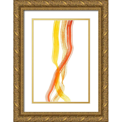 Ribboned IV Gold Ornate Wood Framed Art Print with Double Matting by Ludwig, Alicia