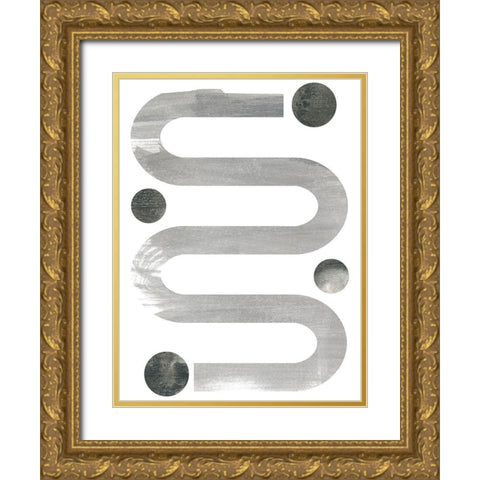 Lunar Maze IV Gold Ornate Wood Framed Art Print with Double Matting by Vess, June Erica